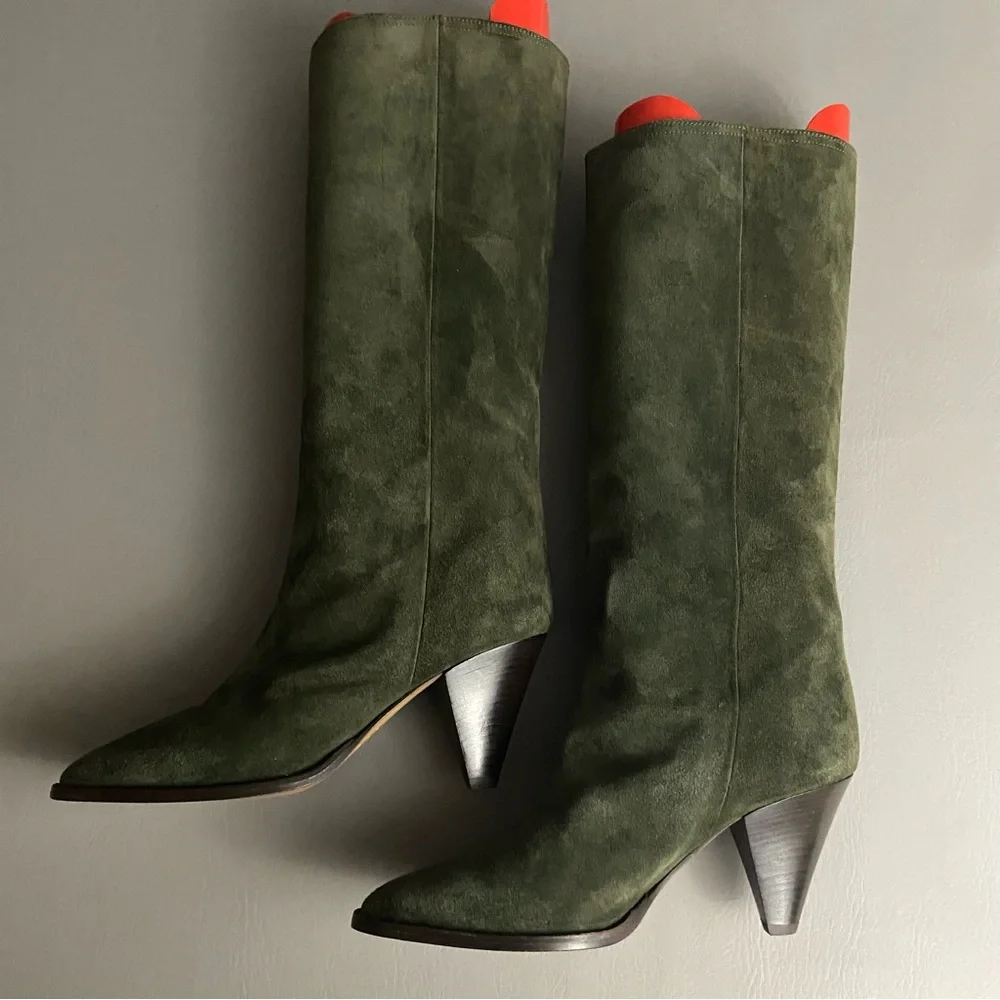 Isabel Marant - Rouxy Suede Boot Olive Green EXCELLENT condition - Sz 38 - Picture 6 of 13